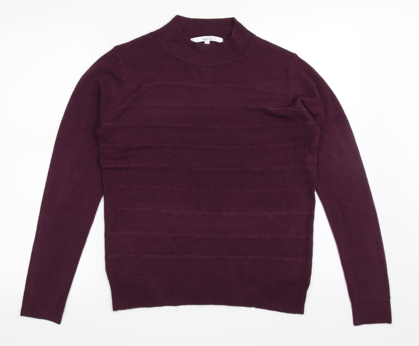 Vida Vi Womens Purple   Henley Jumper Size S