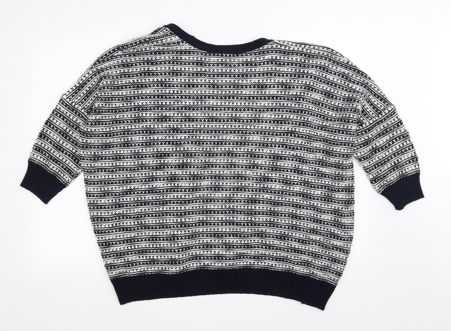 F&F Womens Blue Striped  Cardigan Jumper Size 8