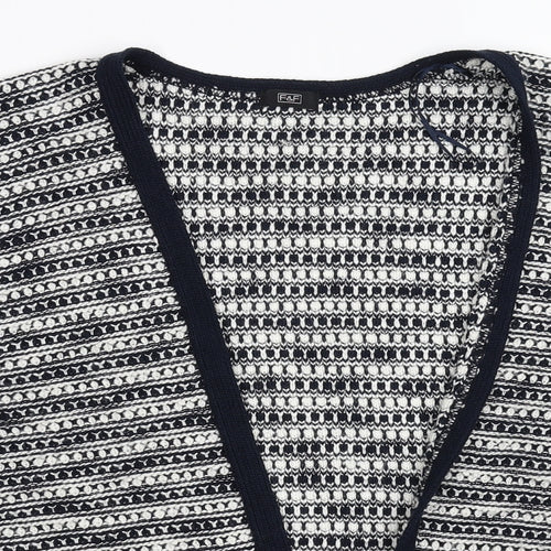 F&F Womens Blue Striped  Cardigan Jumper Size 8