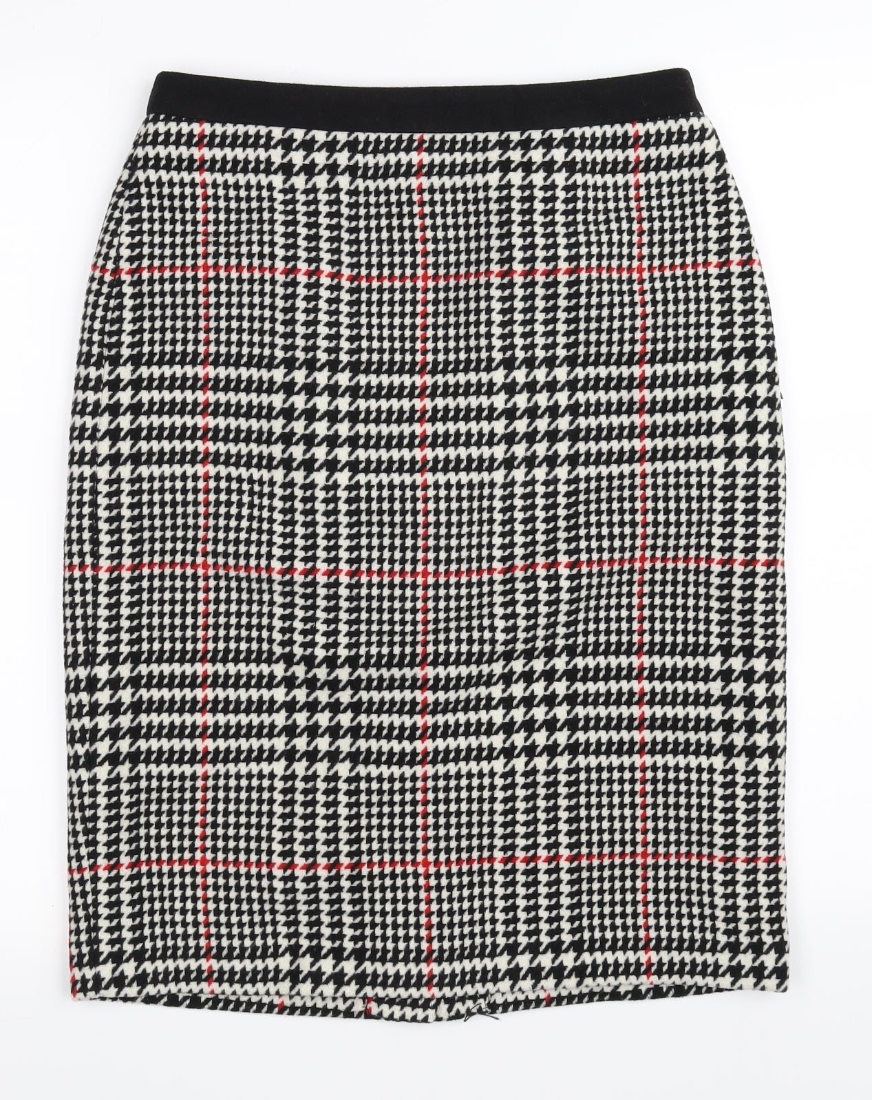 Clements Ribeiro Womens Black Houndstooth  A-Line Skirt Size S