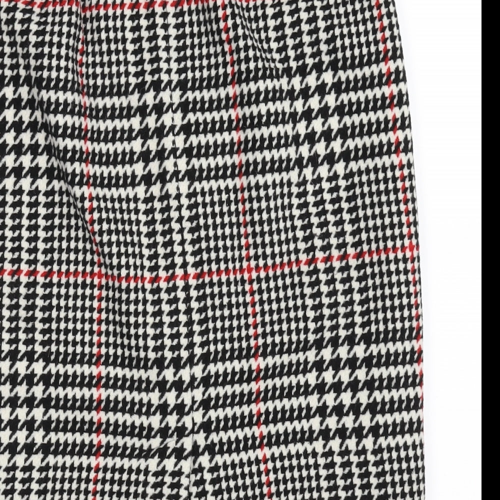 Clements Ribeiro Womens Black Houndstooth  A-Line Skirt Size S