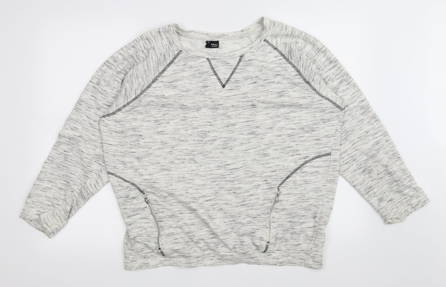 Sparkle & Fade Womens White   Pullover Jumper Size S