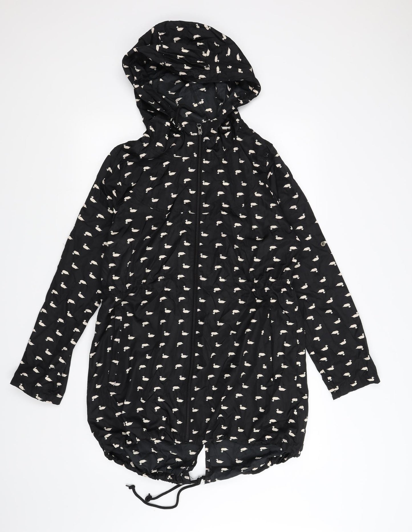 Parka in a Pocket Womens Black   Parka Coat Size S  - ducks