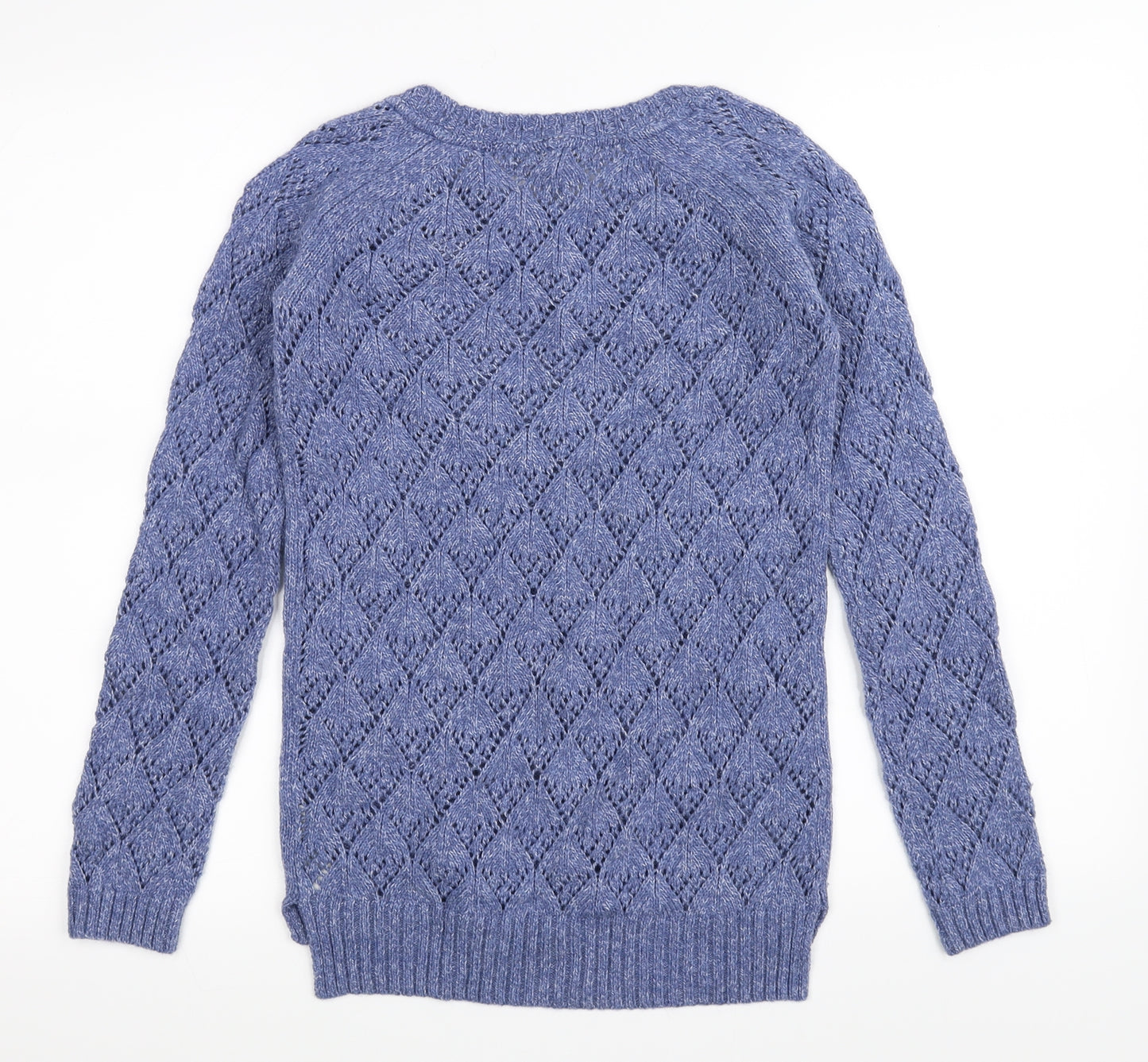 FATFACE Womens Blue   Cardigan Jumper Size 6  - see through back