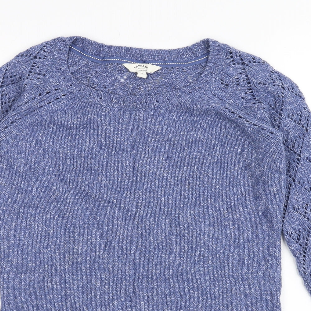 FATFACE Womens Blue   Cardigan Jumper Size 6  - see through back