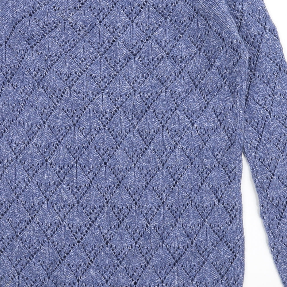 FATFACE Womens Blue   Cardigan Jumper Size 6  - see through back