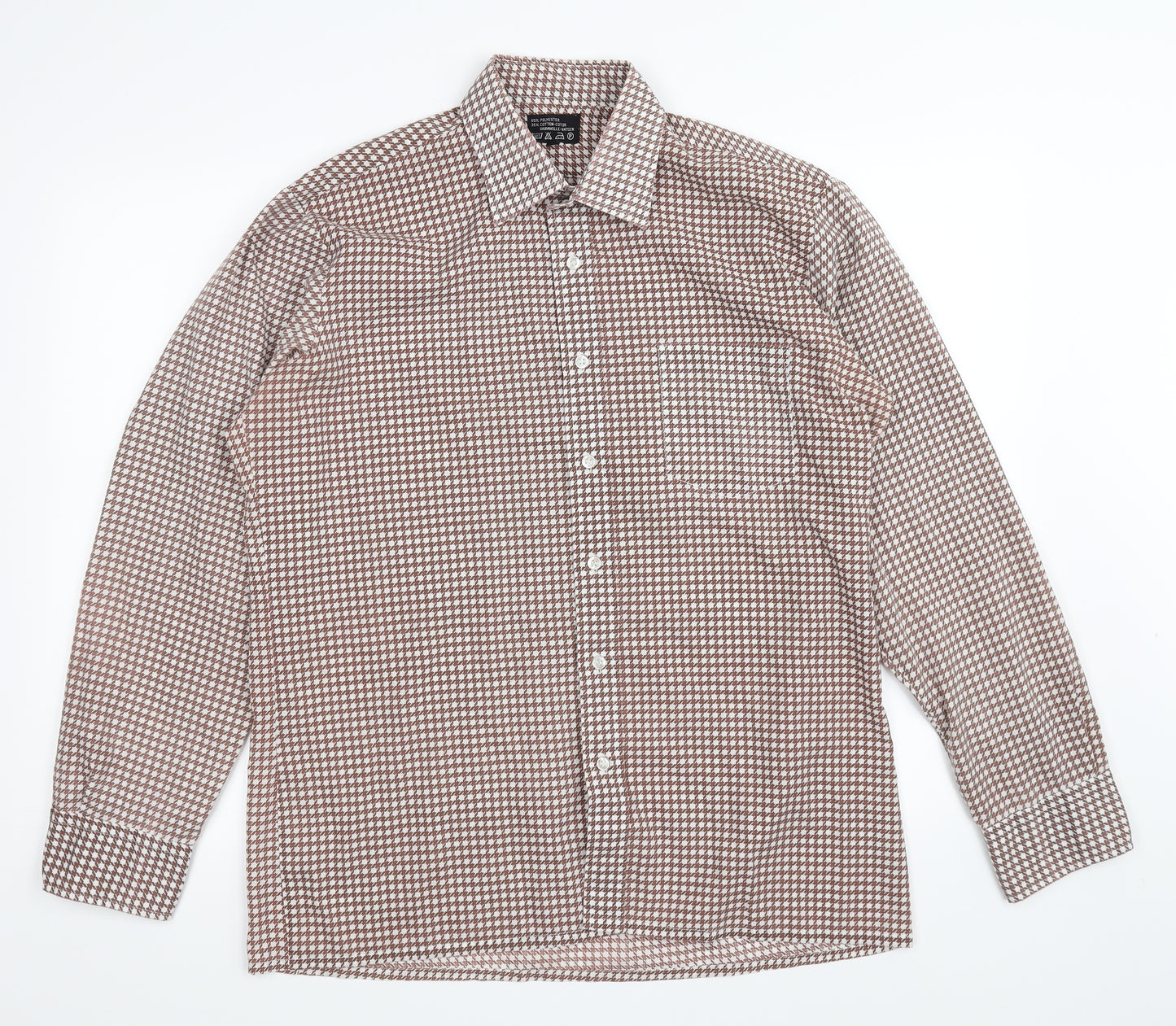 Preworn Womens Brown Geometric  Basic Button-Up Size 40