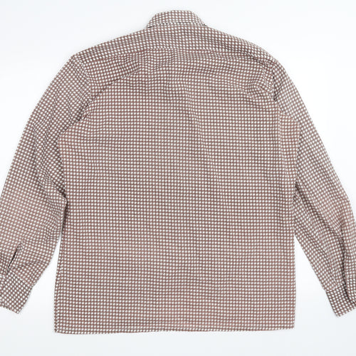 Preworn Womens Brown Geometric  Basic Button-Up Size 40