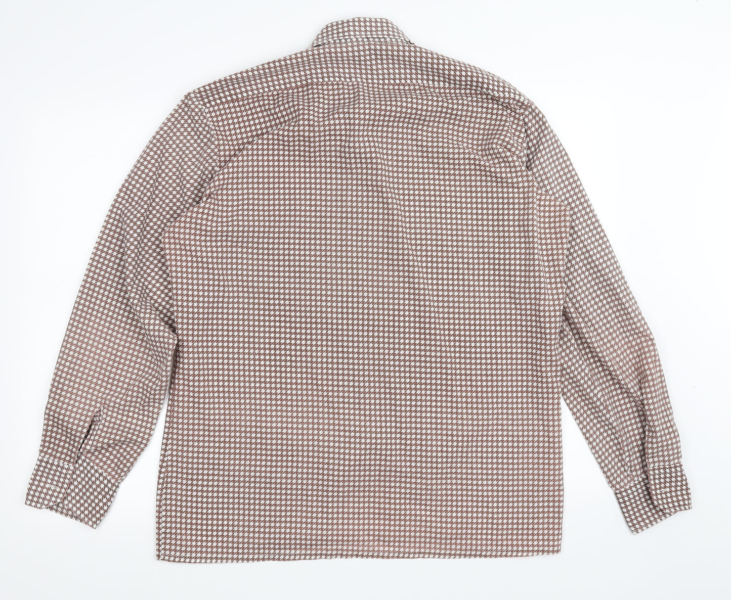 Preworn Womens Brown Geometric  Basic Button-Up Size 40