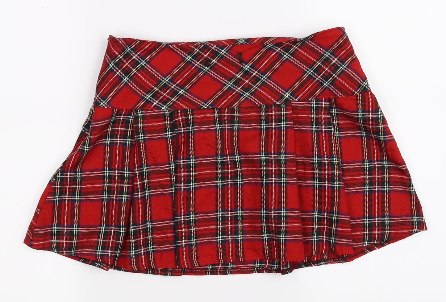 Preworn Womens Red Plaid  Skater Skirt Size 10