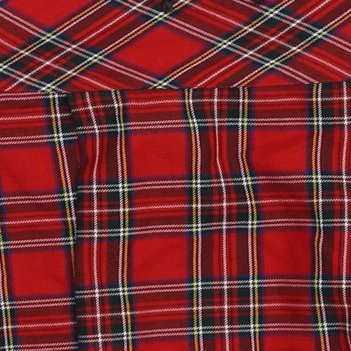 Preworn Womens Red Plaid  Skater Skirt Size 10