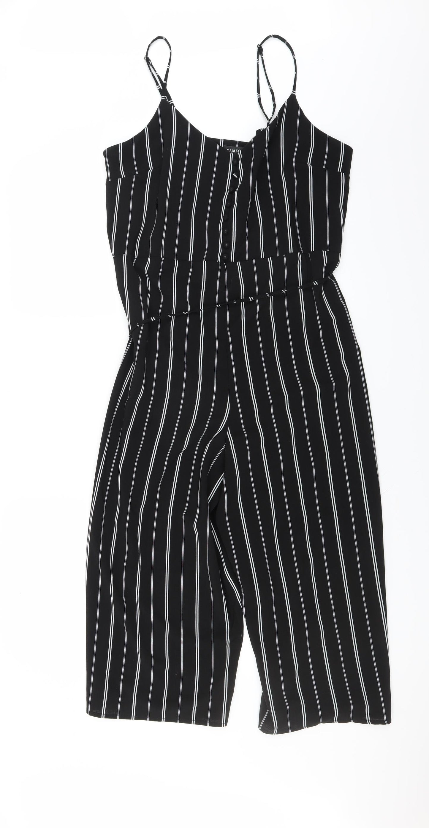 CAMEO ROSE Womens Black Striped  Jumpsuit One-Piece Size 14