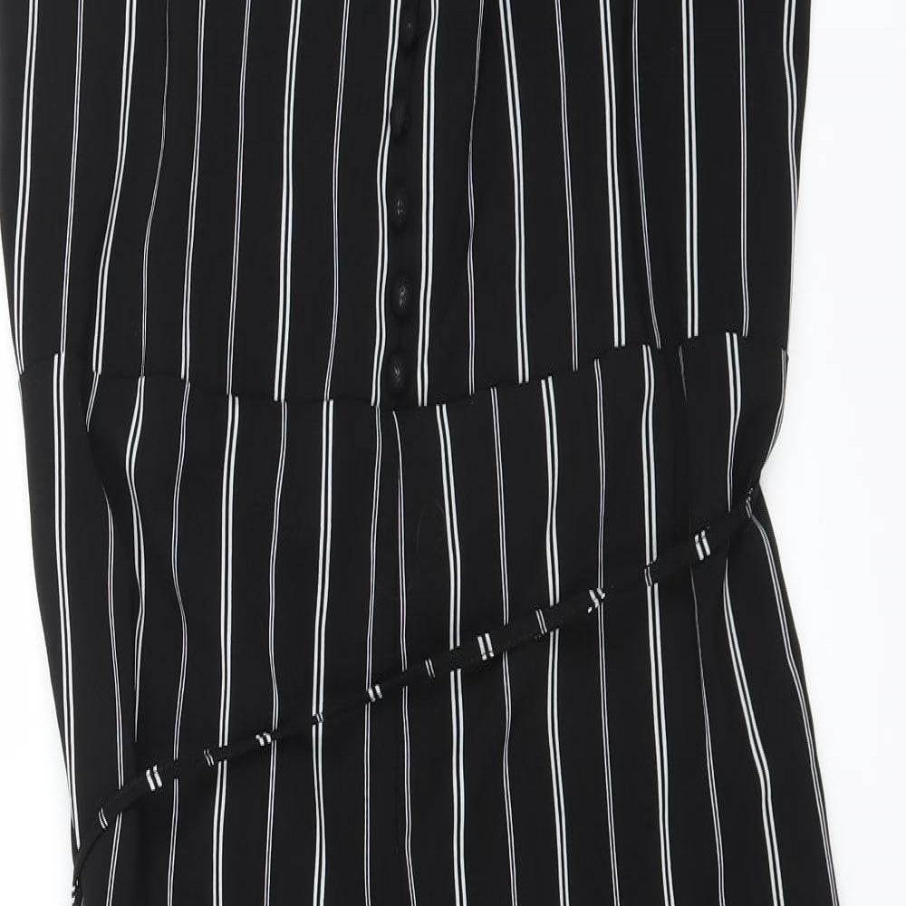 CAMEO ROSE Womens Black Striped  Jumpsuit One-Piece Size 14