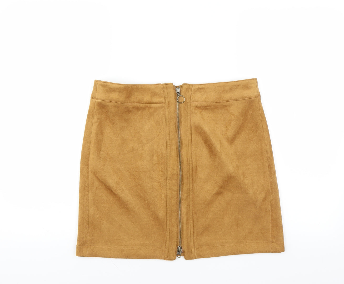 ESMARA Womens Brown   Mini Skirt Size 14  - Zip Detail
