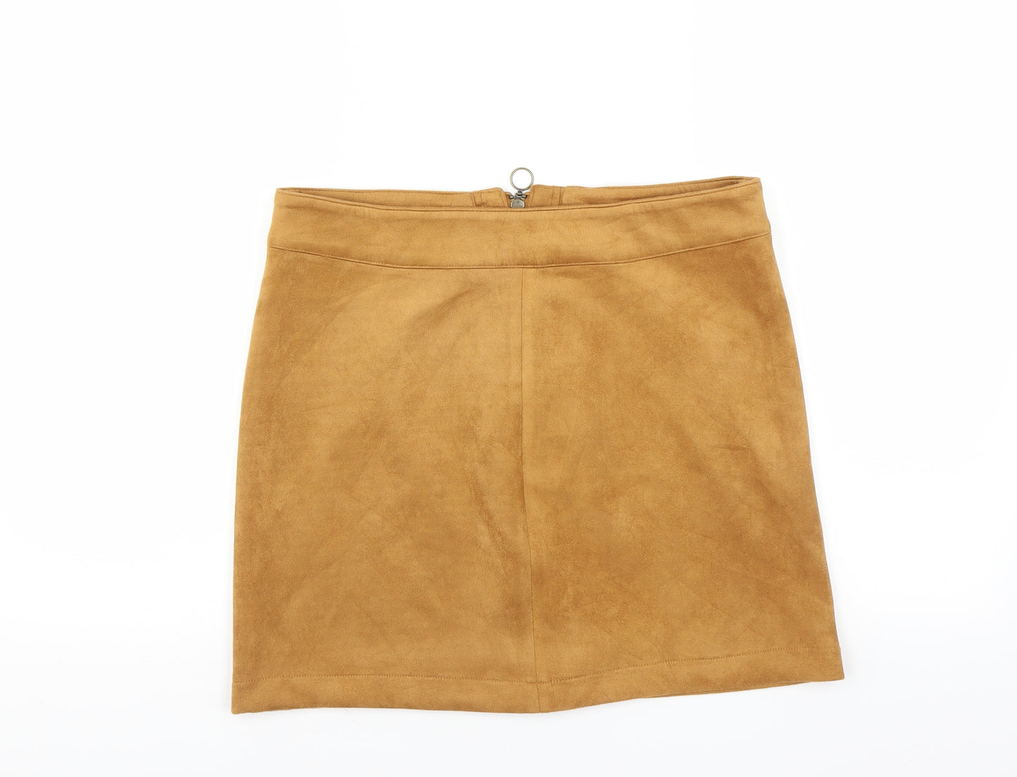 ESMARA Womens Brown   Mini Skirt Size 14  - Zip Detail