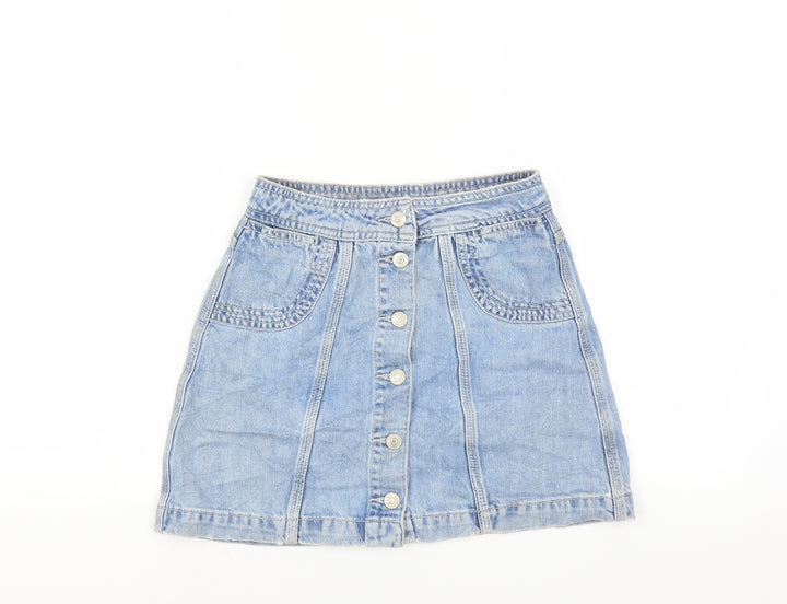 Topshop Womens Blue Mini Skirt Size 25 in