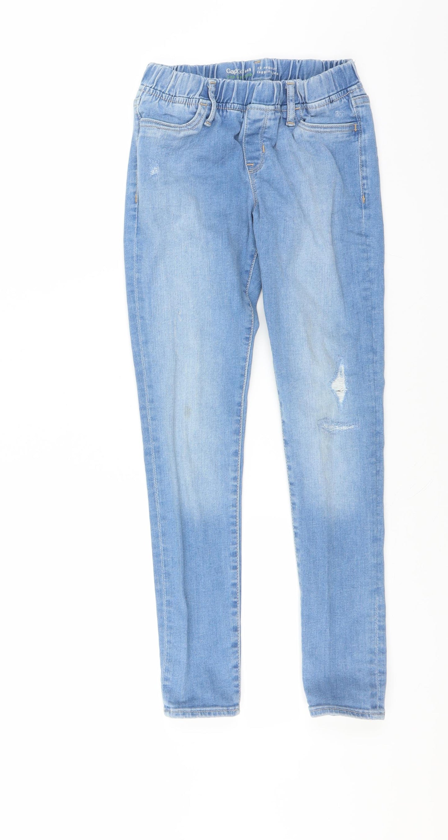 Gap Girls Blue   Jegging Jeans Size 12 Years - DISTRESSED