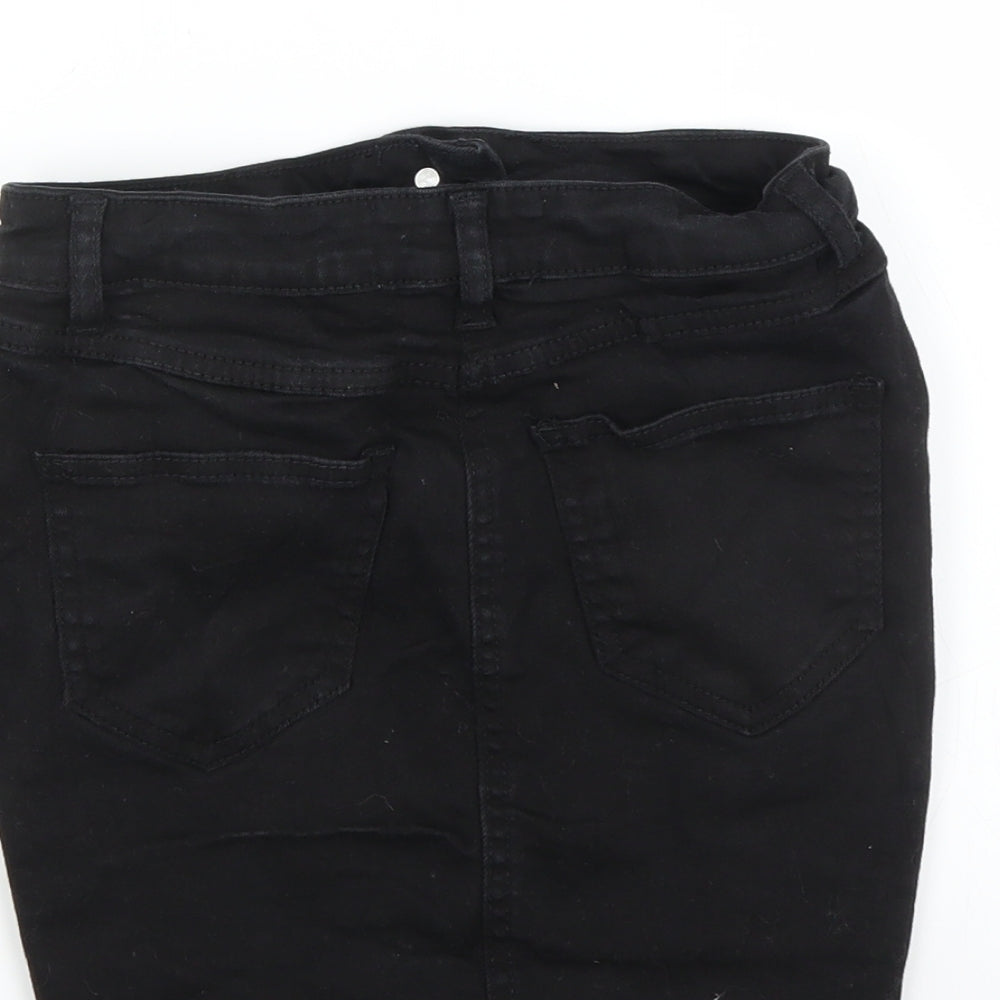 New Look Womens Black   Mini Skirt Size 8  - DISTRESSED