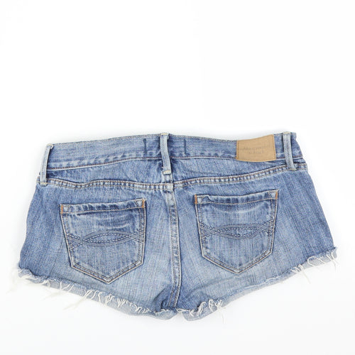 Abercrombie & Fitch Womens Blue   Hot Pants Shorts Size XS - DISTRESSED