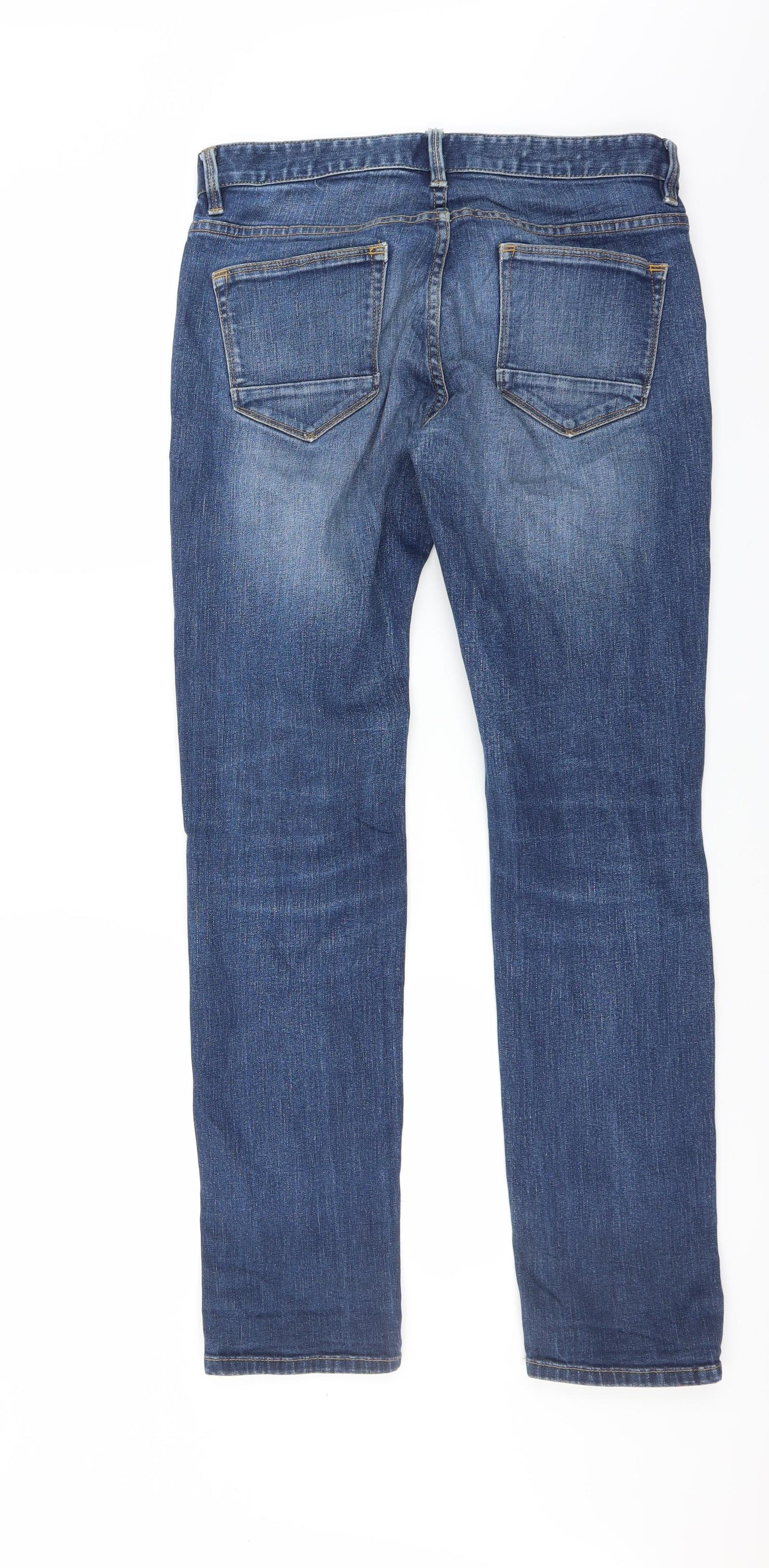 NEXT Mens Blue   Straight Jeans Size 30 L31 in - DISTRESSED