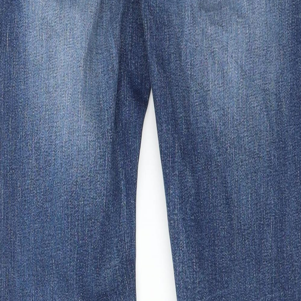 NEXT Mens Blue   Straight Jeans Size 30 L31 in - DISTRESSED