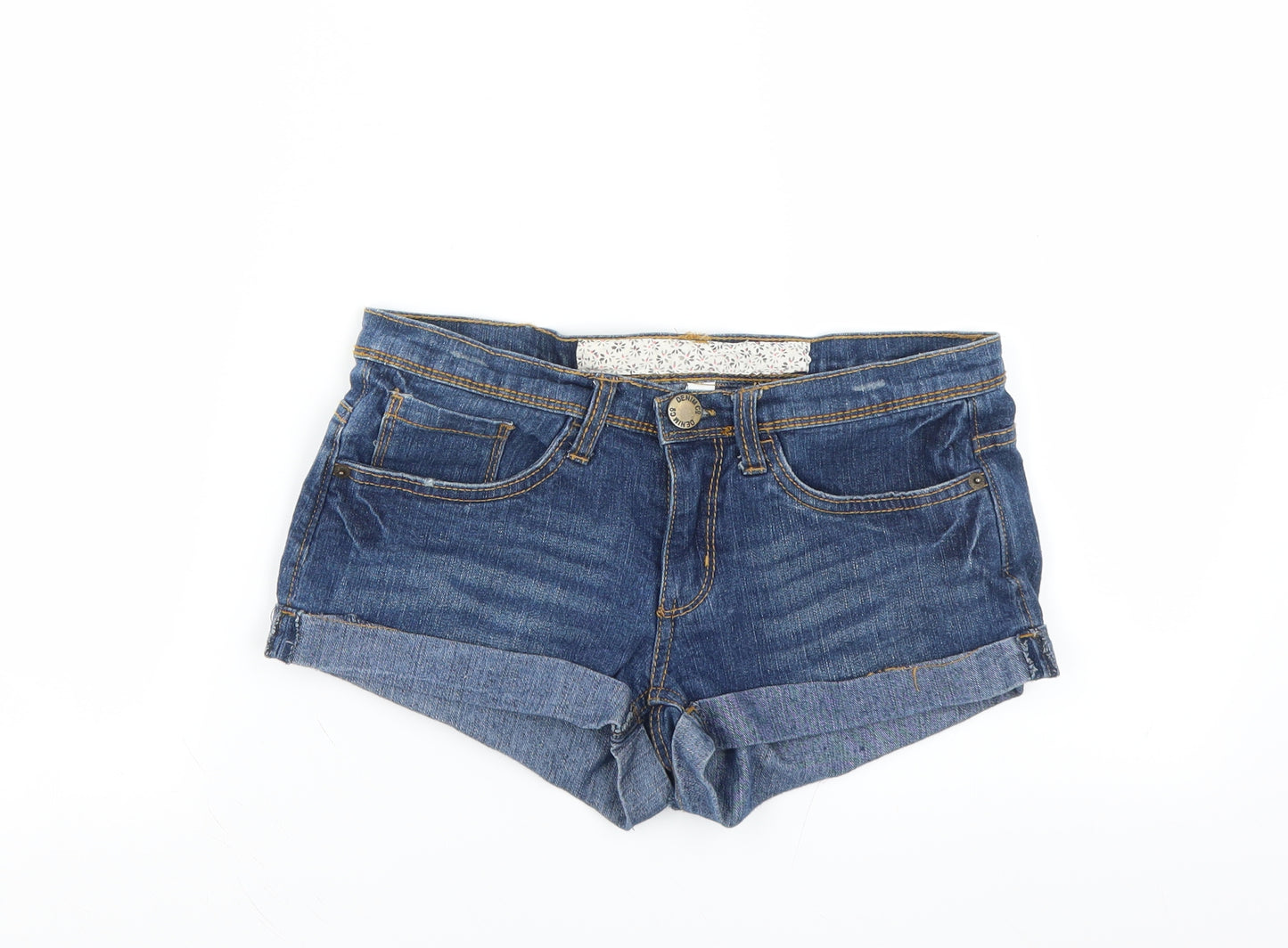 Primark Womens Blue  Denim Hot Pants Shorts Size 8