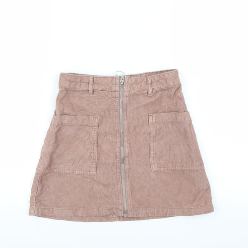 Topshop Womens Pink  Corduroy Mini Skirt Size 6