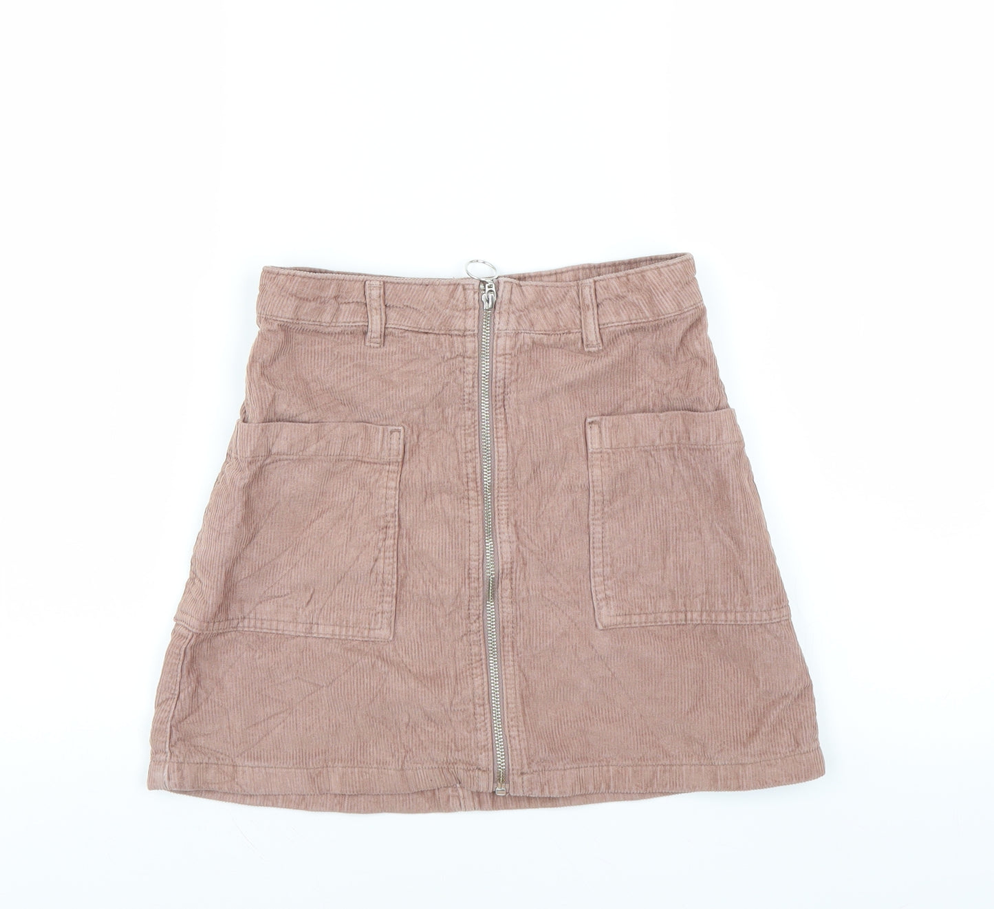 Topshop Womens Pink  Corduroy Mini Skirt Size 6