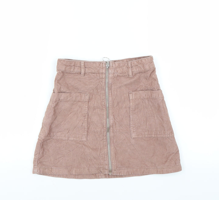 Topshop Womens Pink  Corduroy Mini Skirt Size 6