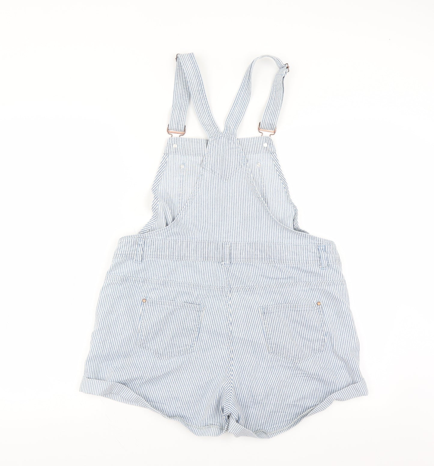 Primark Womens Blue Striped  Dungaree One-Piece Size 14  - Dungaree shorts