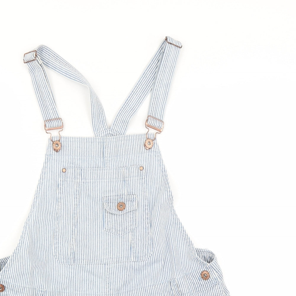 Primark Womens Blue Striped  Dungaree One-Piece Size 14  - Dungaree shorts