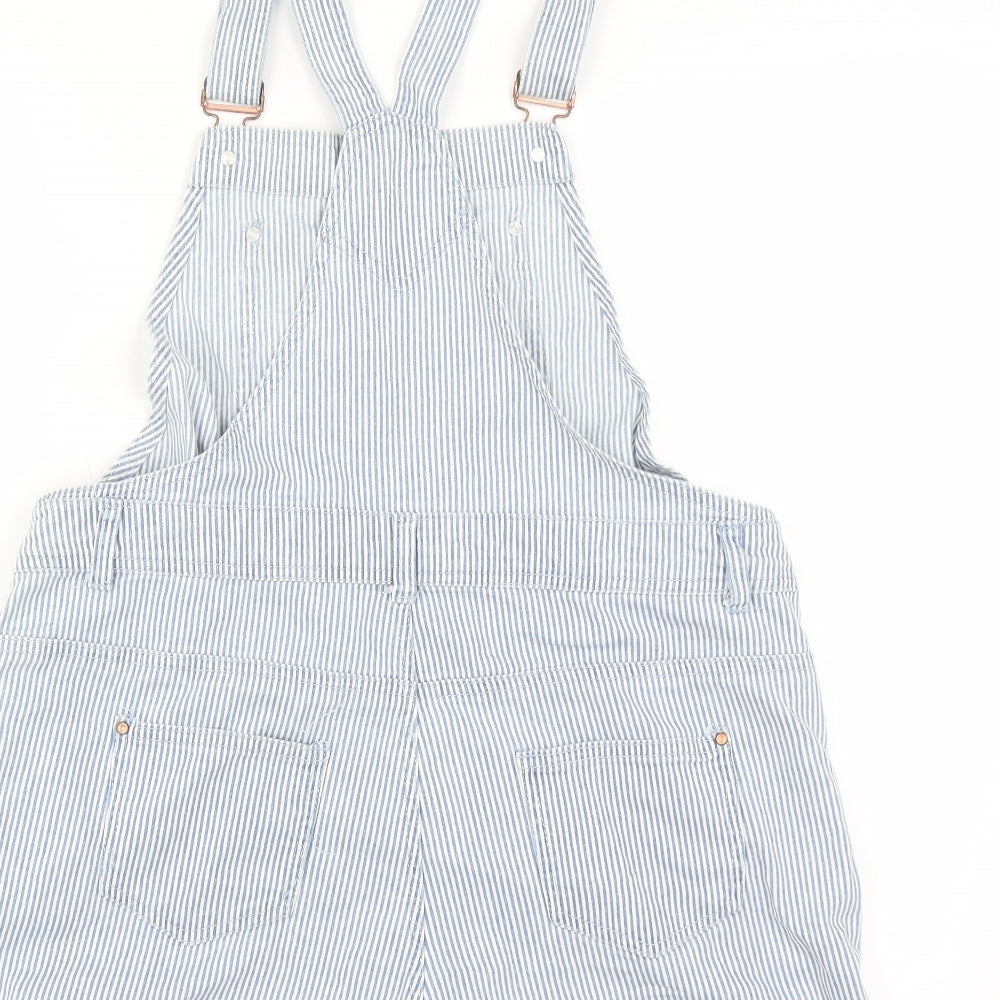Primark Womens Blue Striped  Dungaree One-Piece Size 14  - Dungaree shorts