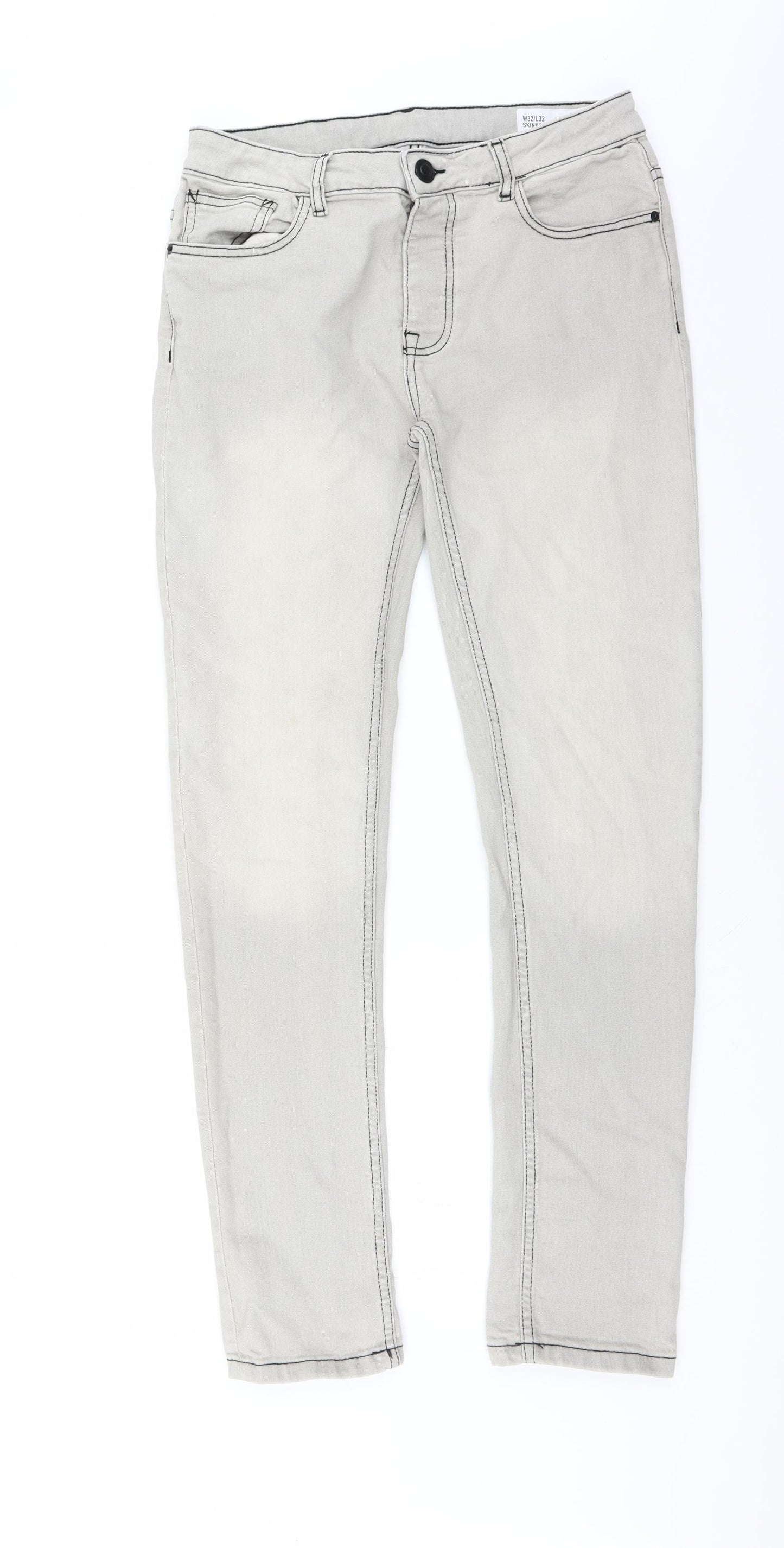 Primark Mens Grey   Skinny Jeans Size 32 in L32 in