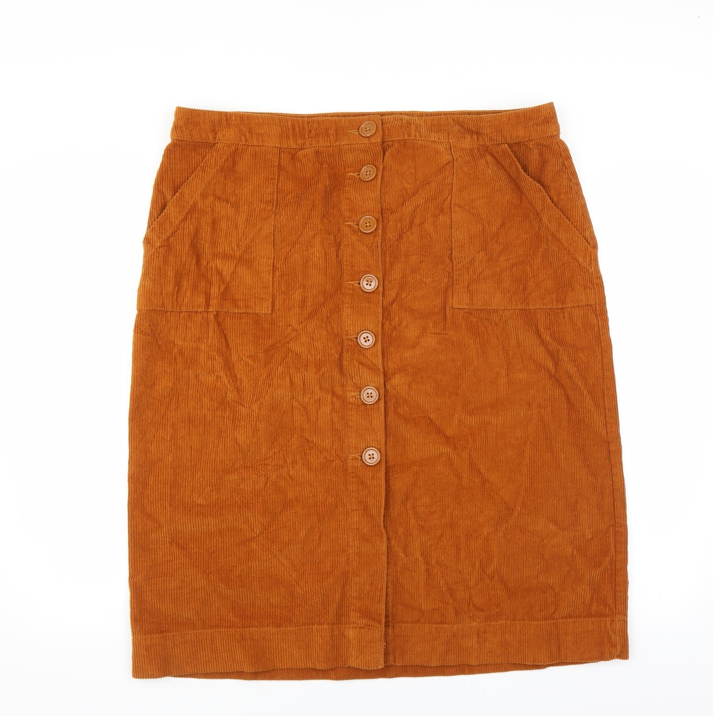 Primark Womens Orange  Corduroy Straight & Pencil Skirt Size 20