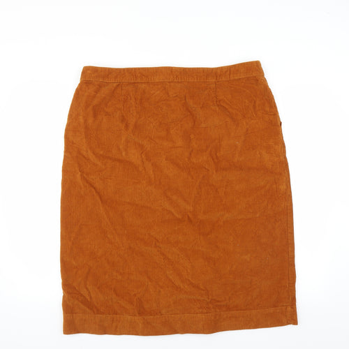 Primark Womens Orange  Corduroy Straight & Pencil Skirt Size 20