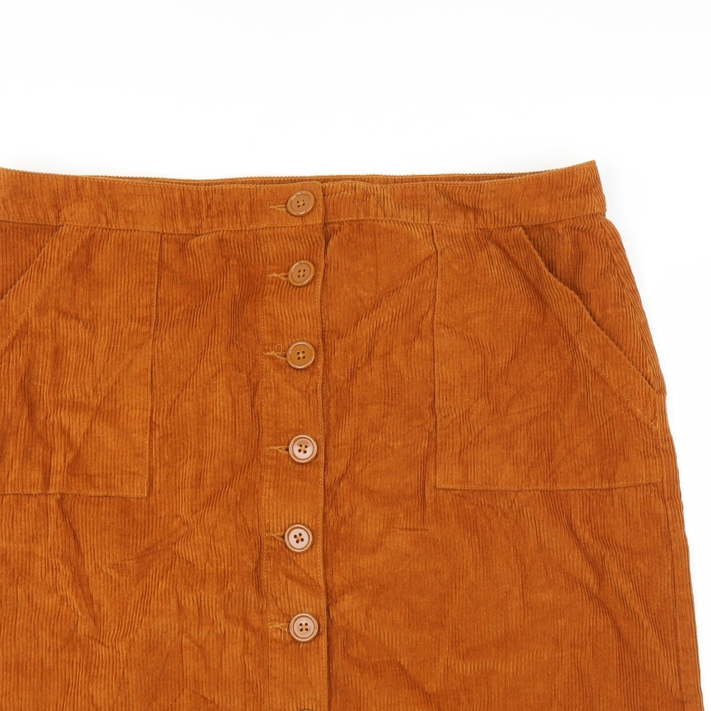Primark Womens Orange  Corduroy Straight & Pencil Skirt Size 20