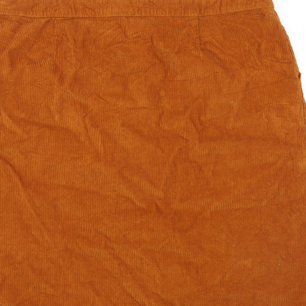 Primark Womens Orange  Corduroy Straight & Pencil Skirt Size 20