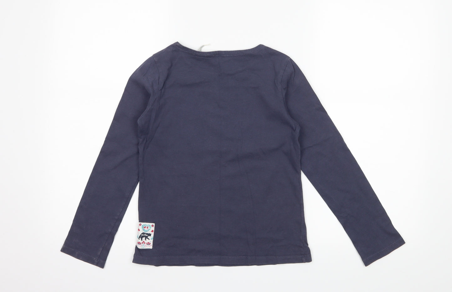 Fat Face Girls Blue  Jersey Basic T-Shirt Size 8-9 Years  - Owl