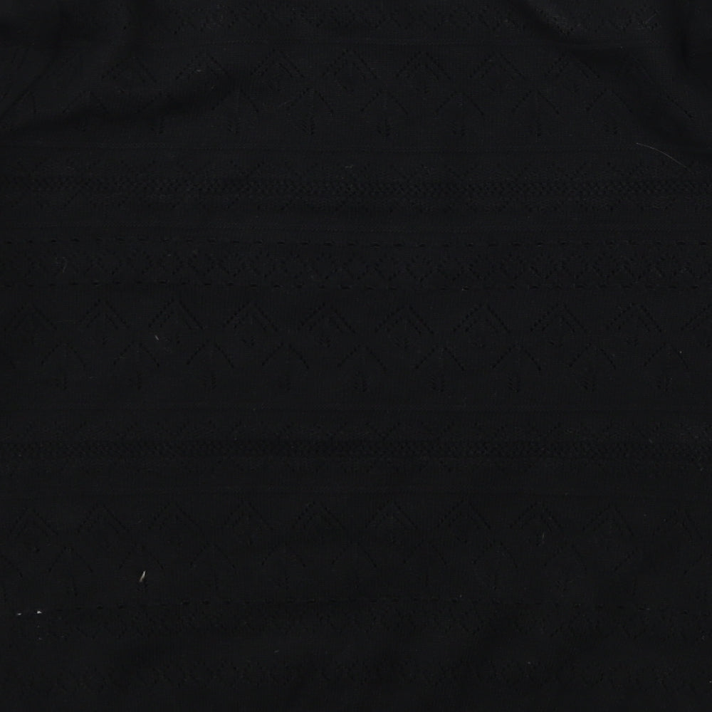 F&F Womens Black Geometric Knit Pullover Jumper Size 12
