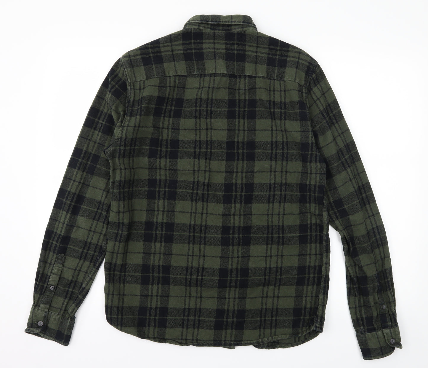 ONLY & SONS Mens Green Plaid   Button-Up Size L