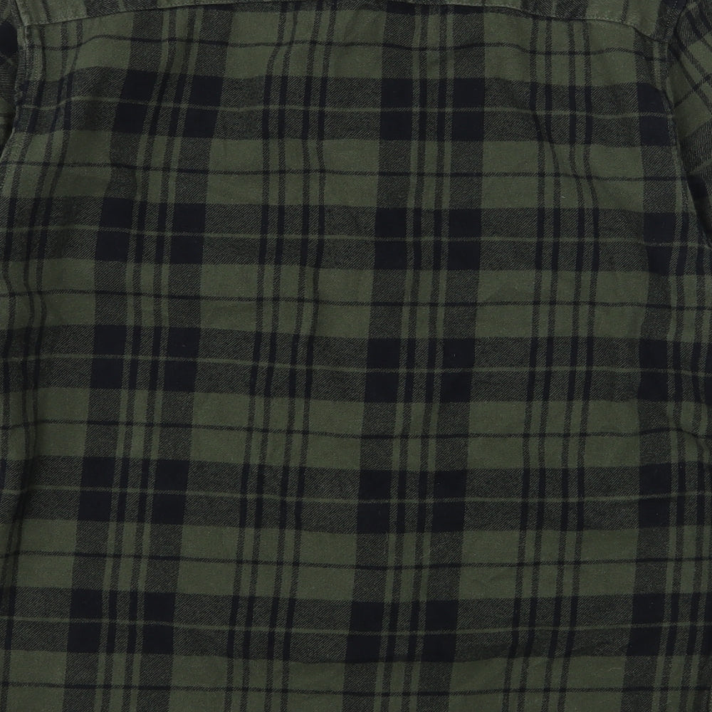 ONLY & SONS Mens Green Plaid   Button-Up Size L