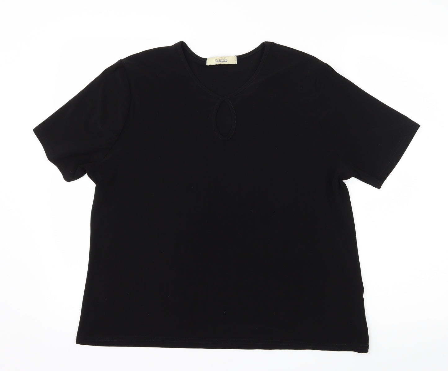 Classics Womens Black  Jersey Basic T-Shirt Size 18