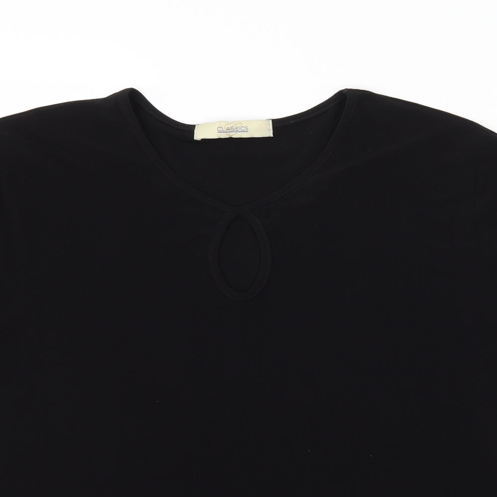 Classics Womens Black  Jersey Basic T-Shirt Size 18