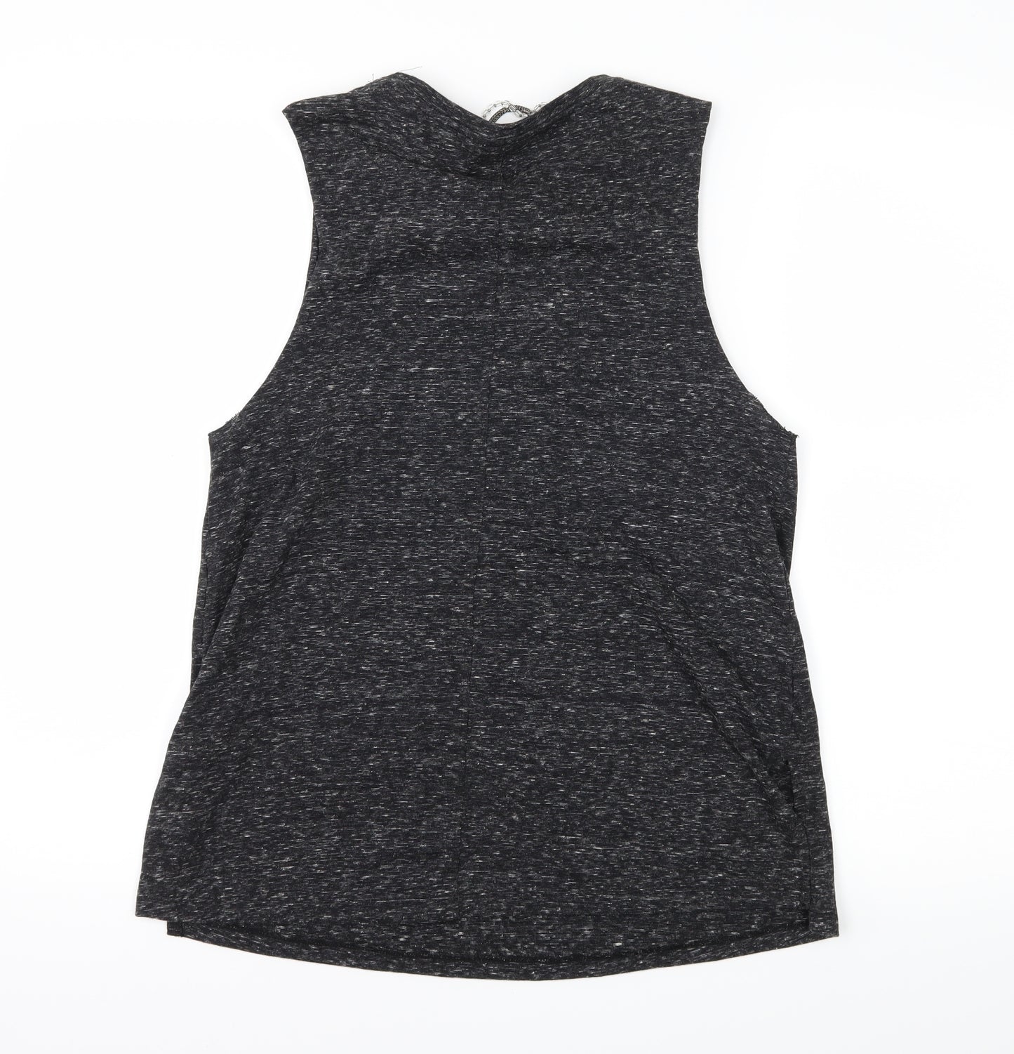 Topshop Womens Grey  Jersey Basic T-Shirt Size 10  - Embelished Neckline