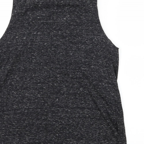Topshop Womens Grey  Jersey Basic T-Shirt Size 10  - Embelished Neckline