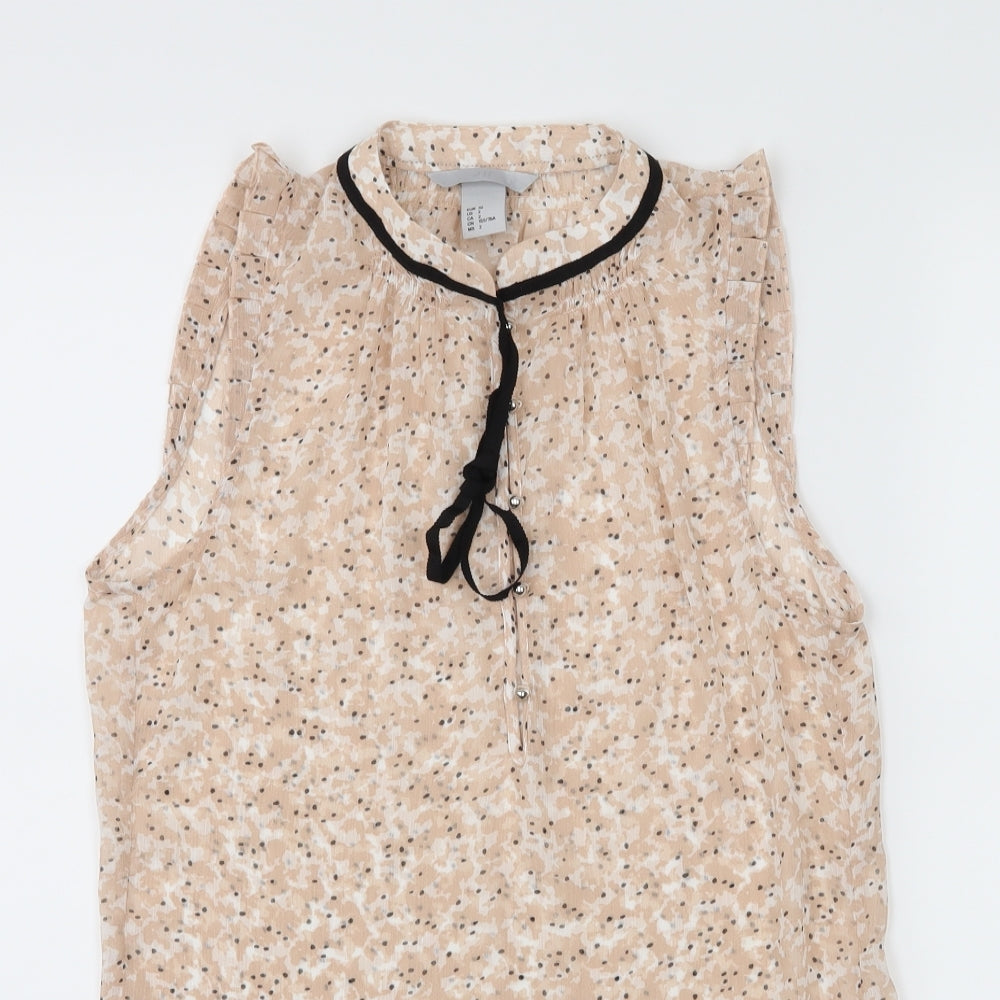 H&M Womens Pink Floral  Basic Blouse Size 4