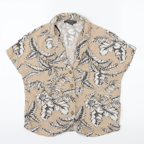 Primark Womens Beige Floral  Basic Blouse Size 6