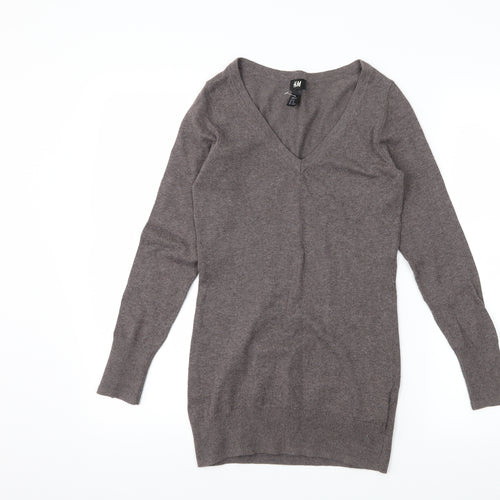 H&M Womens Grey  Knit Pullover Jumper Size XS