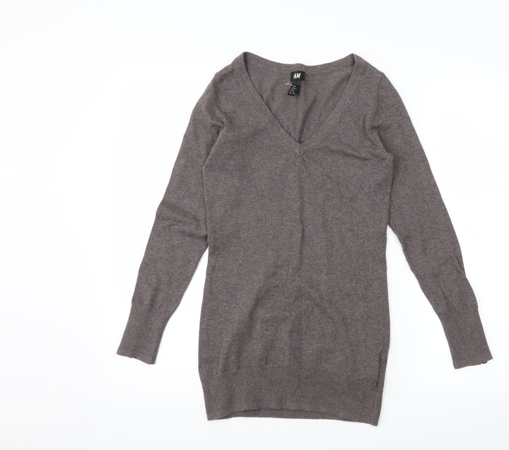 H&M Womens Grey  Knit Pullover Jumper Size XS
