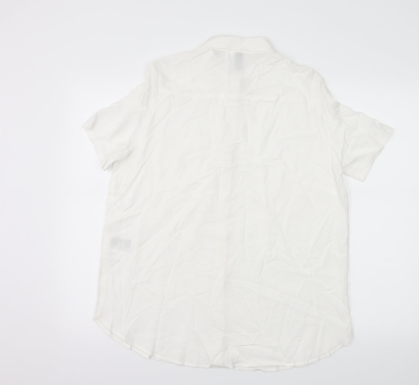 H&M Womens White   Basic Button-Up Size 14